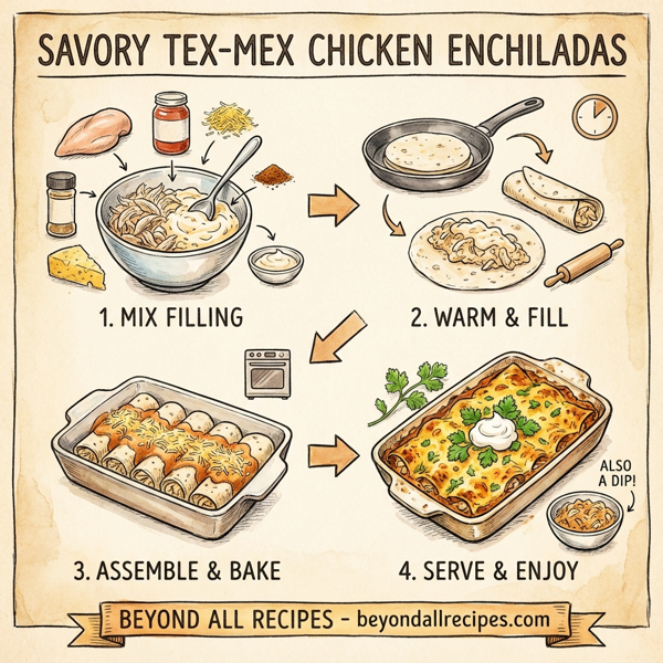 Savory Tex-Mex Chicken Enchiladas instructions