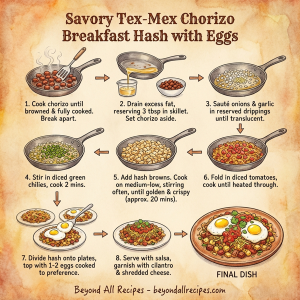 Savory Tex-Mex Chorizo Breakfast Hash with Eggs instructions