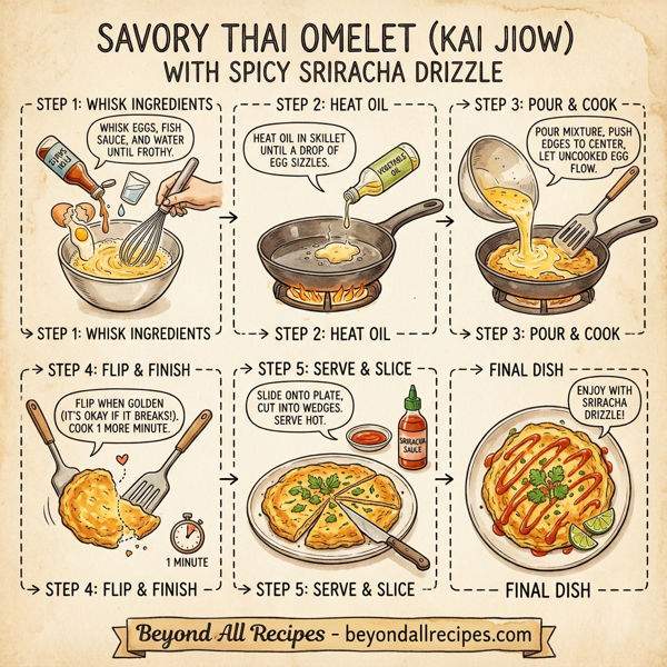 Savory Thai Omelet with Spicy Sriracha Drizzle instructions