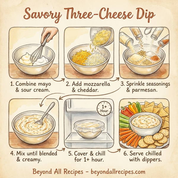 Savory Three-Cheese Dip instructions