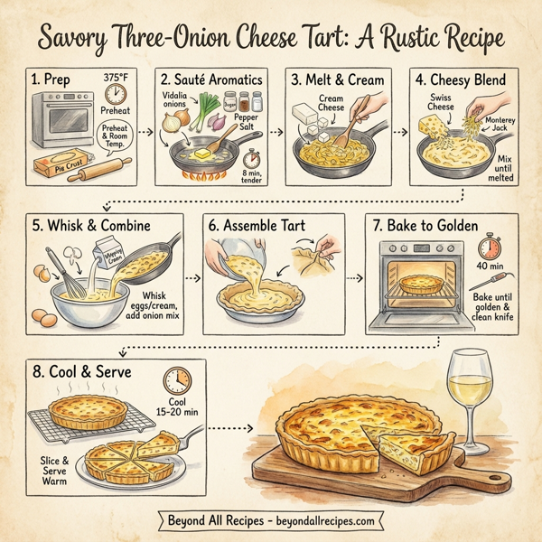 Savory Three-Onion Cheese Tart instructions