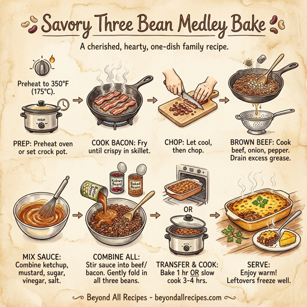 Savory Three Bean Medley Bake instructions