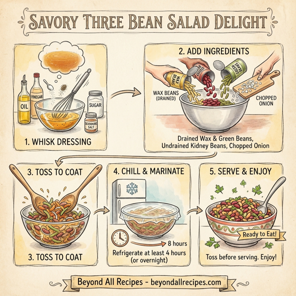 Savory Three Bean Salad Delight instructions