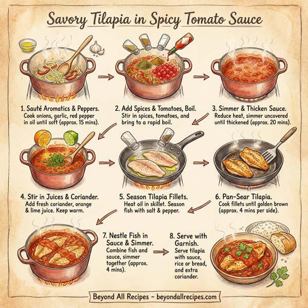 Savory Tilapia in Spicy Tomato Sauce instructions