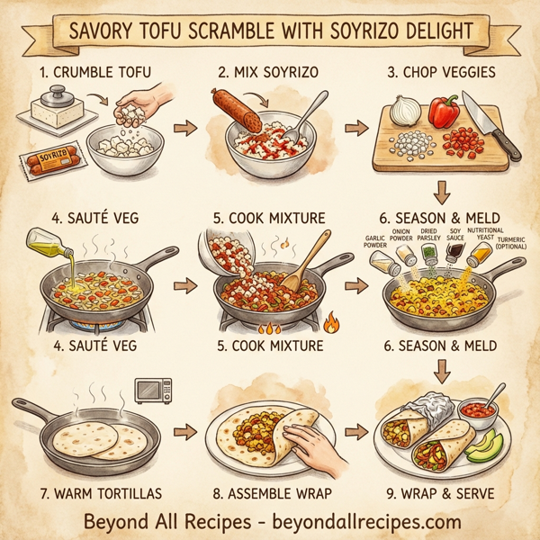 Savory Tofu Scramble with Soyrizo Delight instructions