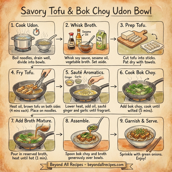 Savory Tofu and Bok Choy Udon Bowl instructions