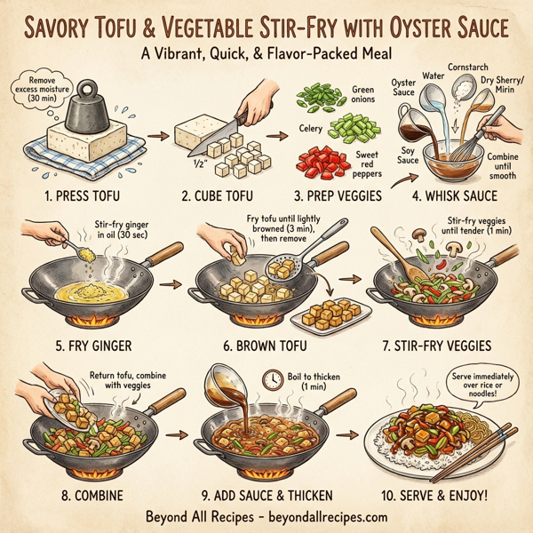 Savory Tofu and Vegetable Stir-Fry with Oyster Sauce instructions