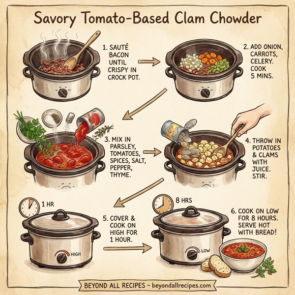 Savory Tomato-Based Clam Chowder instructions