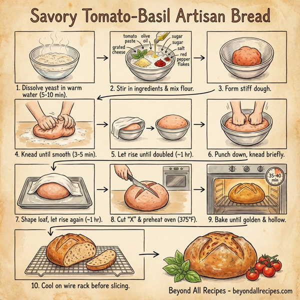 Savory Tomato-Basil Artisan Bread instructions