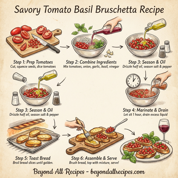Savory Tomato Basil Bruschetta instructions