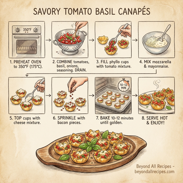 Savory Tomato Basil Canapés instructions