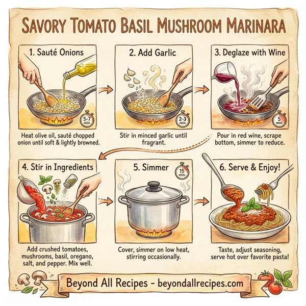 Savory Tomato Basil Mushroom Marinara instructions