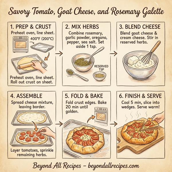 Savory Tomato, Goat Cheese, and Rosemary Galette instructions