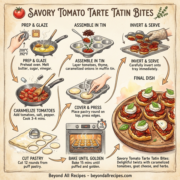 Savory Tomato Tarte Tatin Bites instructions