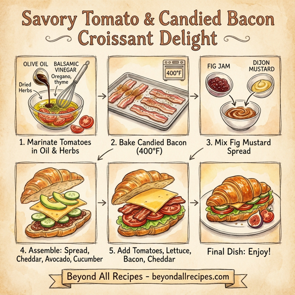 Savory Tomato & Candied Bacon Croissant Delight instructions