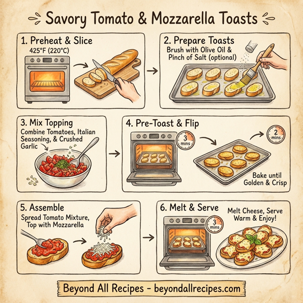 Savory Tomato & Mozzarella Toasts instructions