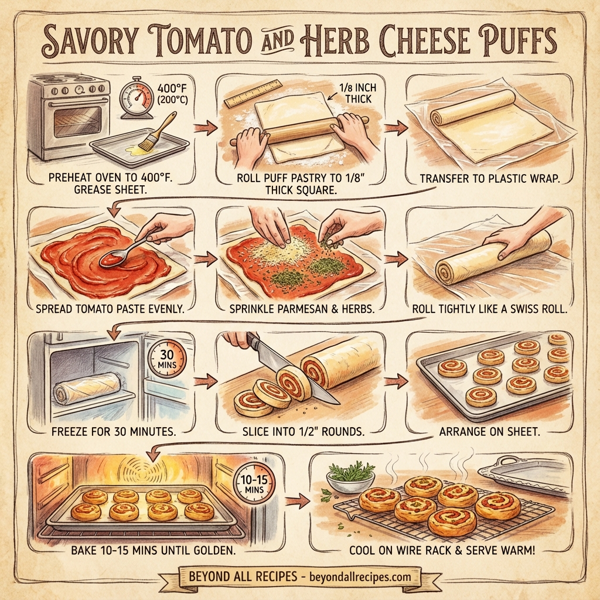 Savory Tomato and Herb Cheese Puffs instructions