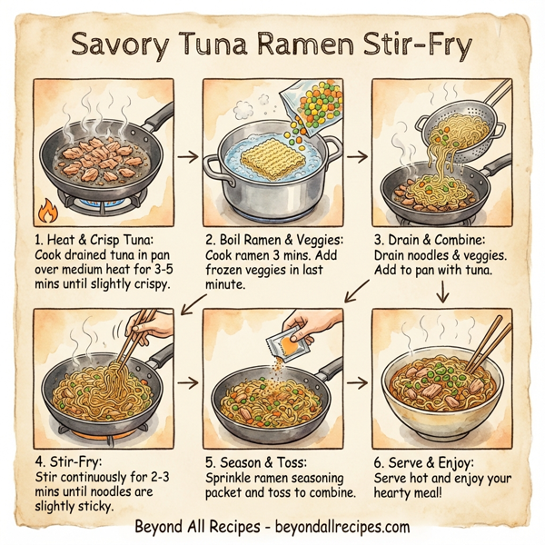 Savory Tuna Ramen Stir-Fry instructions
