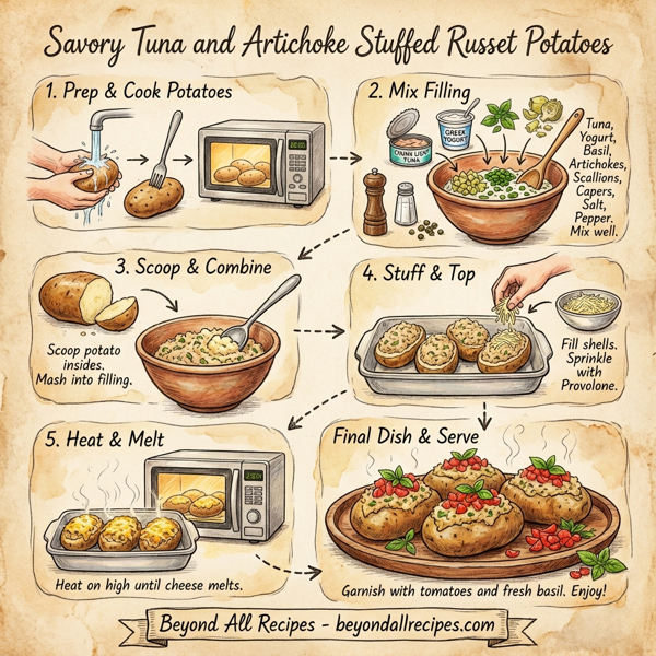 Savory Tuna and Artichoke Stuffed Russet Potatoes instructions