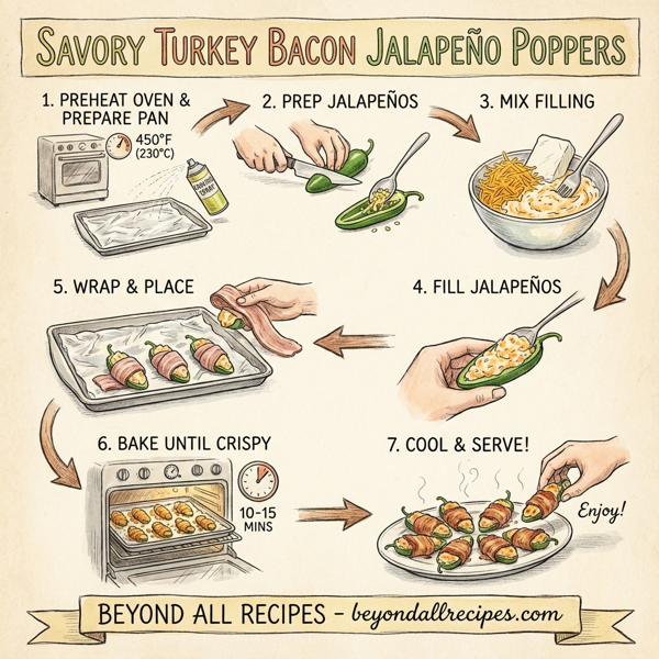 Savory Turkey Bacon Jalapeño Poppers instructions