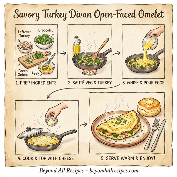 Savory Turkey Divan Open-Faced Omelet instructions