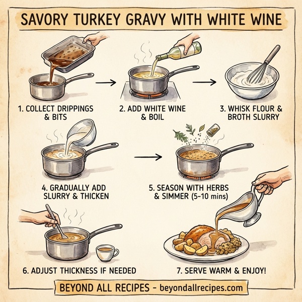 Savory Turkey Gravy with White Wine instructions