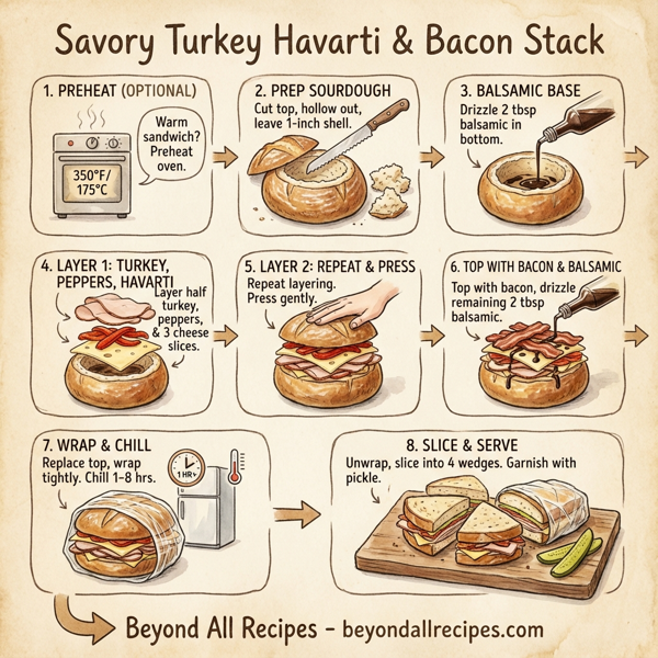 Savory Turkey Havarti & Bacon Stack instructions