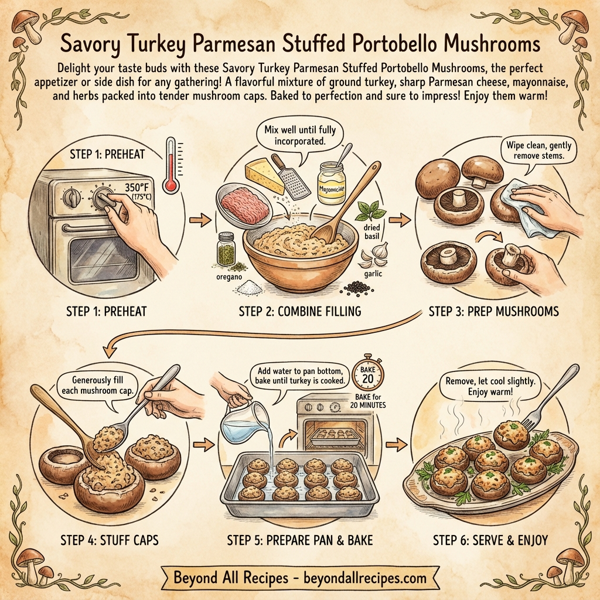 Savory Turkey Parmesan Stuffed Portobello Mushrooms instructions