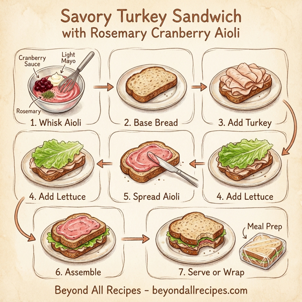 Savory Turkey Sandwich with Rosemary Cranberry Aioli instructions
