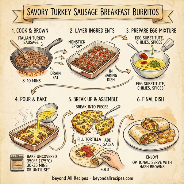 Savory Turkey Sausage Breakfast Burritos instructions