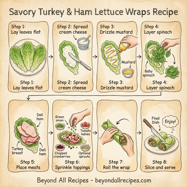 Savory Turkey & Ham Lettuce Wraps instructions