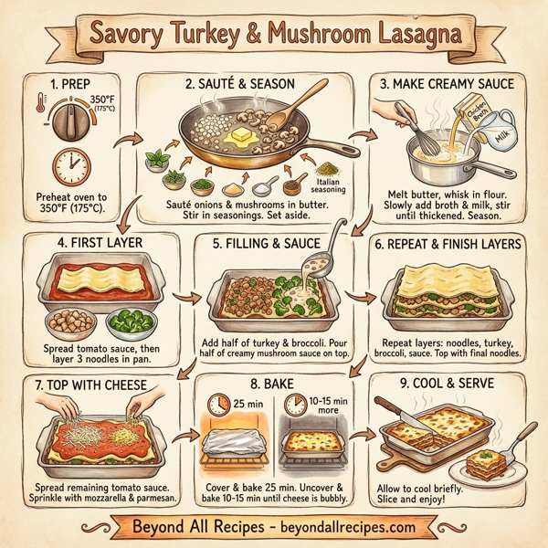 Savory Turkey & Mushroom Lasagna instructions