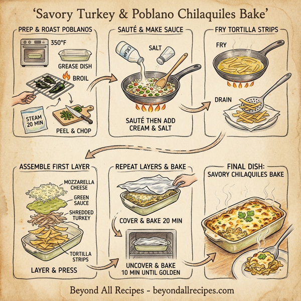 Savory Turkey & Poblano Chilaquiles Bake instructions