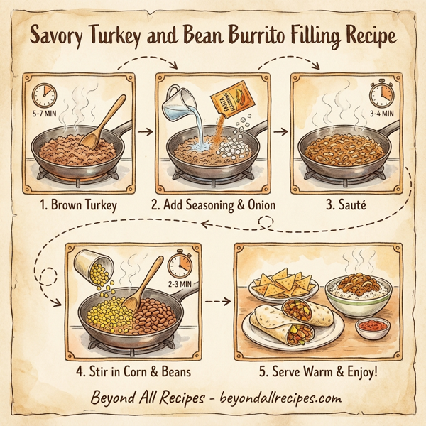 Savory Turkey and Bean Burrito Filling instructions