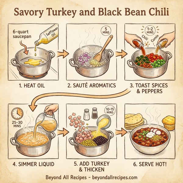 Savory Turkey and Black Bean Chili instructions