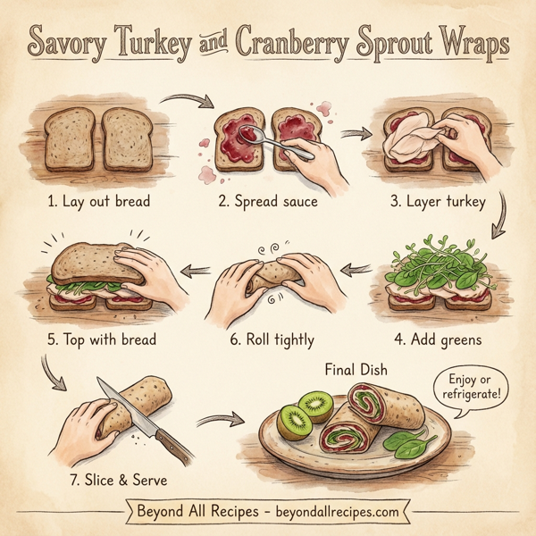 Savory Turkey and Cranberry Sprout Wraps instructions