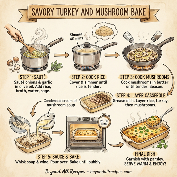 Savory Turkey and Mushroom Bake instructions