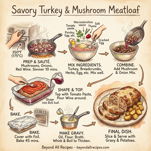 Savory Turkey and Mushroom Meatloaf instructions