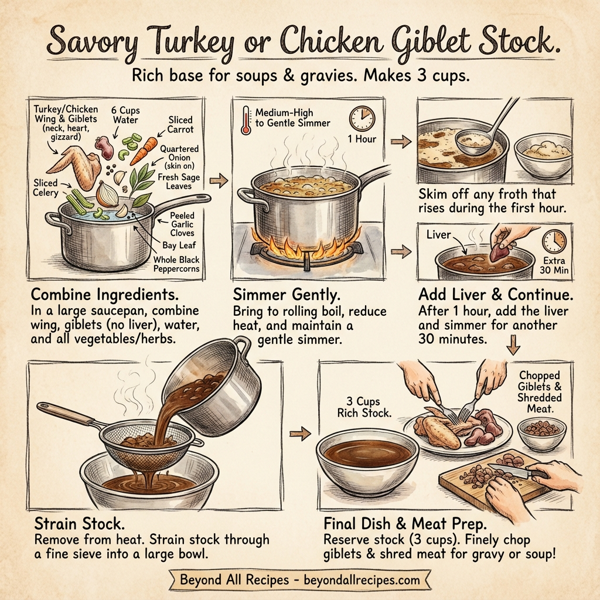 Savory Turkey or Chicken Giblet Stock instructions