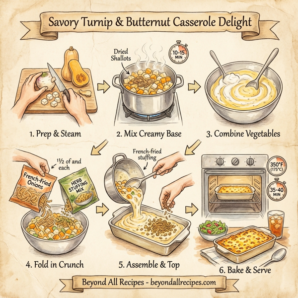 Savory Turnip & Butternut Casserole Delight instructions