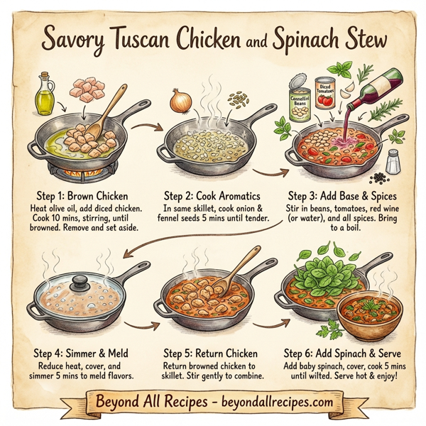 Savory Tuscan Chicken and Spinach Stew instructions
