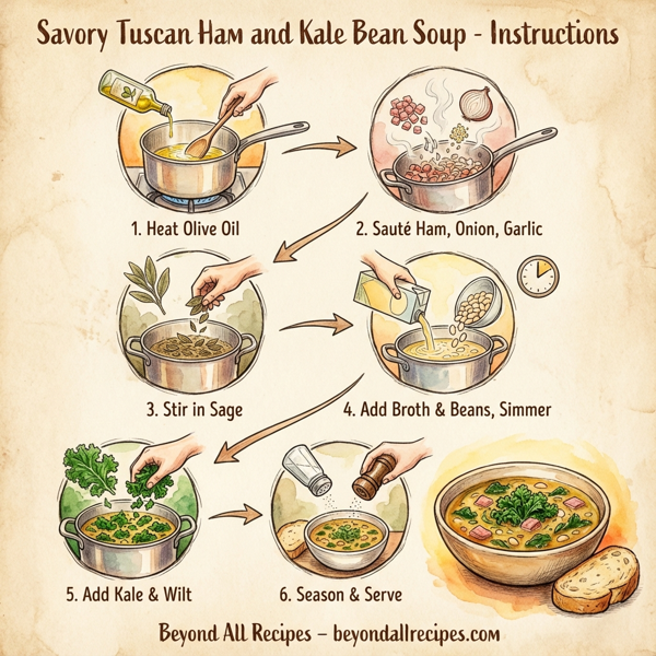 Savory Tuscan Ham and Kale Bean Soup instructions