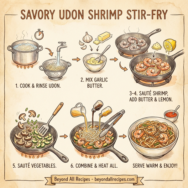 Savory Udon Shrimp Stir-Fry instructions