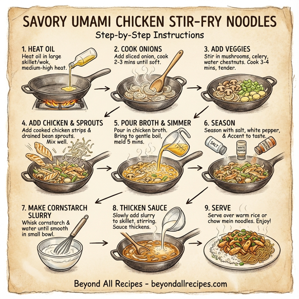 Savory Umami Chicken Stir-Fry Noodles instructions