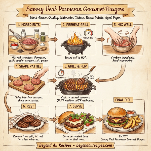 Savory Veal Parmesan Gourmet Burgers instructions
