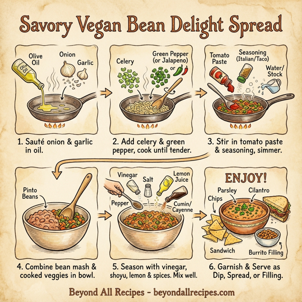 Savory Vegan Bean Delight Spread instructions