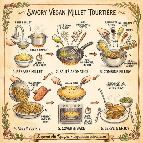 Savory Vegan Millet Tourtière instructions