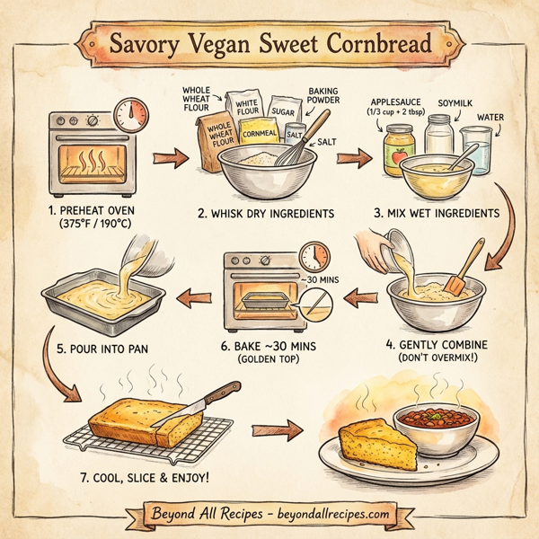 Savory Vegan Sweet Cornbread instructions