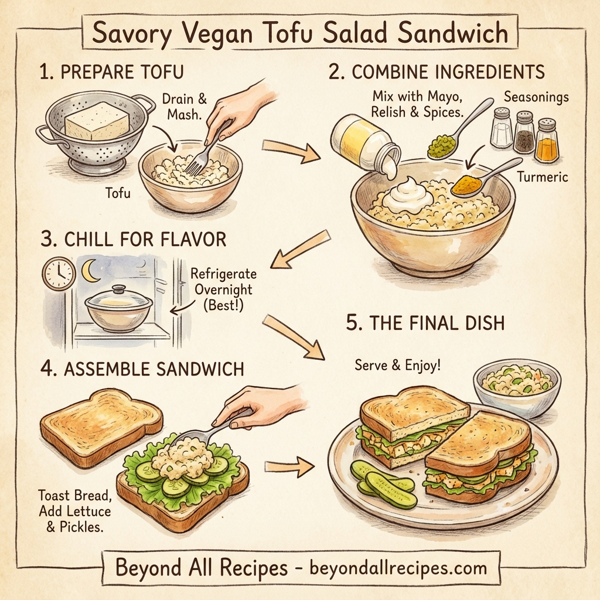 Savory Vegan Tofu Salad Sandwich instructions