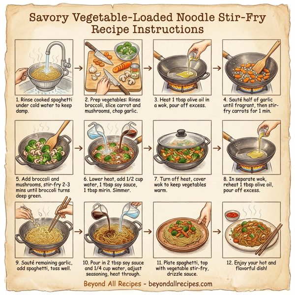 Savory Vegetable-Loaded Noodle Stir-Fry instructions